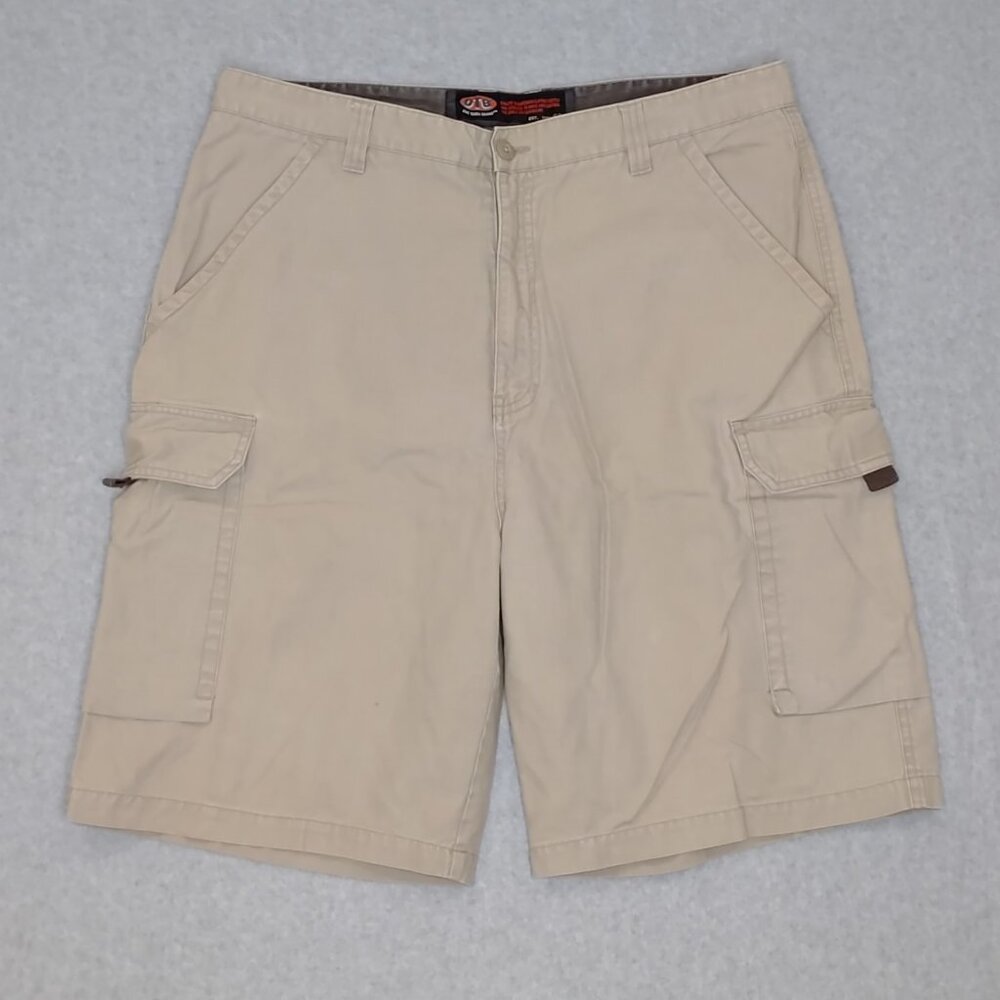 OTB Shorts Men's Size 40 Cargo Khaki Work Casual Zip Flat Front Belt Loops Tan